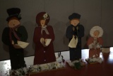 4 Wooden Christmas Statues