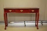 Dark Cherry Sofa Table with 3 Drawers