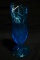 Blue Pressed Glass Vase