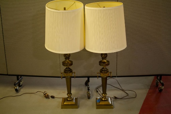 Pair of Brass Lamps