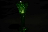 Green Pressed Glass Vase