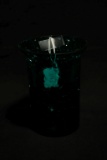 green Crackle Glass Vase