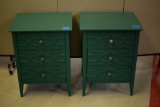 Pair of Blue Painted Night Stands