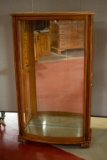 Oak Curved Glass Display Cabinet