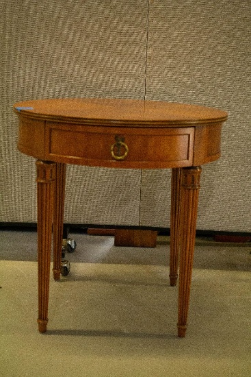 Round Top End Table with Drawer
