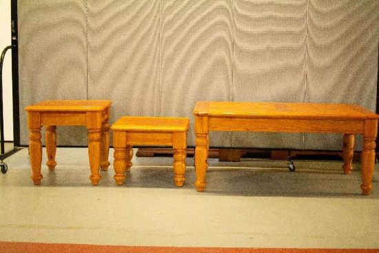 Pine Coffeetable & 2 End Tables