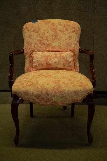 Floral Arm Chair with Matching Pillow