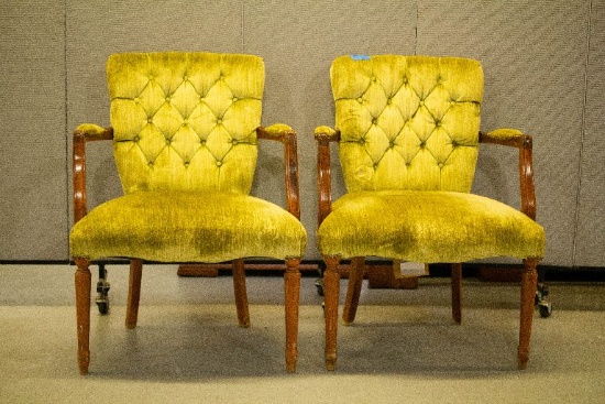 Pair of Green Arm Chairs