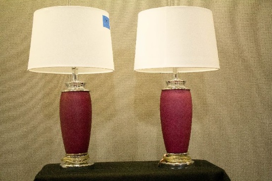 Pair of Maroon Lamps
