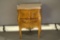 French Bombay Burl Maple Nightstand with Marble Top