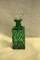 Green Cut To Clear Decanter With Clear Crystal Stopper