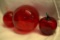 Red Glass Christmas Ornament, Red Glass Ball, Red Glass Apple