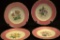 4 Painted Flower Plates