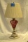 Cut To Clear Glass Lamp With Marble Vase