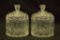 Pair of Pressed Glass Cookie Jars