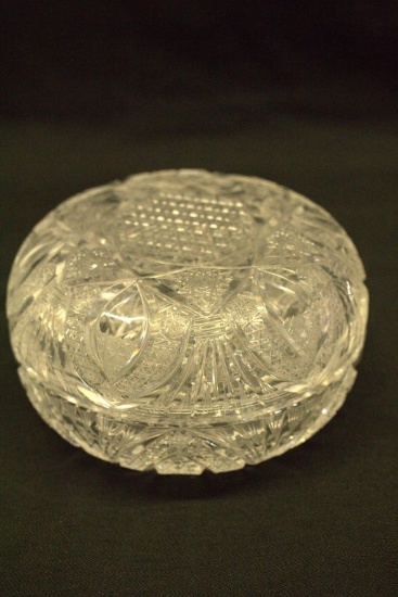 Round Crystal Bowl with Lid