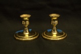 Pair of Brass Baldwin Candle Sticks