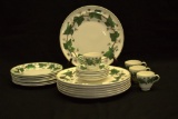 8 Napolean Ivy Pattern Wedgwood Plates, 7 Salad Plates, 6 Saucers, 4 Cups