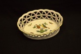 Herend Rothschild Pattern Oval Reticulated Bowl