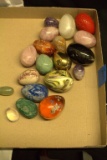 18 Gem Stone & Glass Eggs, 1 Cinnabar Egg