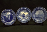 3 Wedgwood Painted Plates