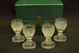 4 Pressed Glass Footed Cups