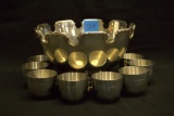 Stieff Pewter Punch Bowl & 8 Cups