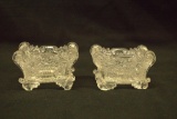 Pair of Sandwich Glass Table Salts