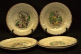 6 Victorian Era Bird Plates