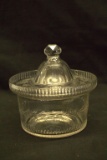 Etched Glass Covered Bowl