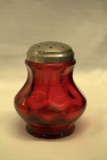 Moon Dot Ruby Glass Sugar Shaker