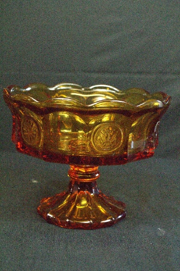 Amber Coin Dot Footed Bowl