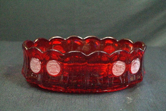 Oval Ruby Coin Dot Bowl