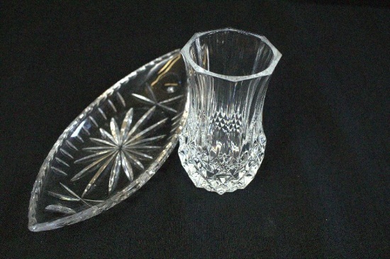 Vase & Cut Glass Dish