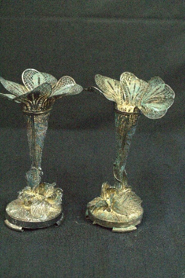 Pair of Silver Plated Vases