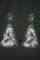 2 Etched Glass Bells With Hummingbird Design