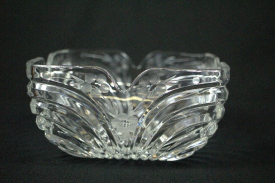 Pressed & Etched Glass Bowl