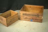 Merchants Coffee Co. Baltimore, MD Wooden Crate