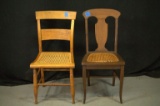 2 Single Cane Bottom Chairs
