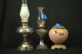 2 Oil Lamps & Converted Oil Lamp