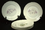 5 Floral Porcelain Plates