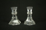 Pair of Glass Candlesticks