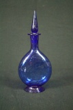 Hand Blown Blue Glass Decanter