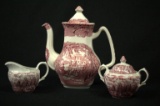 Mason's Iron Stone Teapot With Sugar & Creamer