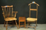 Windsor Chair, Wooden Stool, & Valet