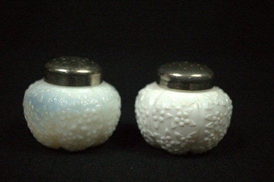 Pair of Victorian Milk Glass Salt & Pepper Shakers