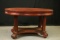 Mahogany Oval Empire Style Library Table with Drawer