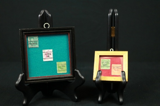2 Small Frames With Stamps