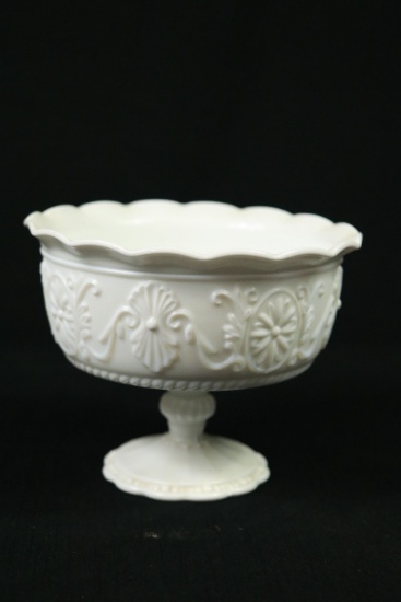 Milk Glass Footed Bowl