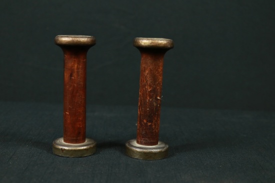 Pair of Wooden Thread Spools